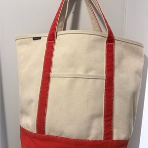 Lands' End Canvas Tote with Red Trim